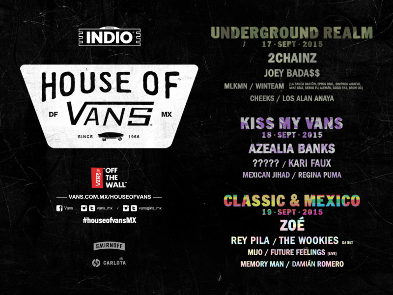 HOUSE OF VANS MÉXICO 2015 revela Line Up #HouseofVansMX